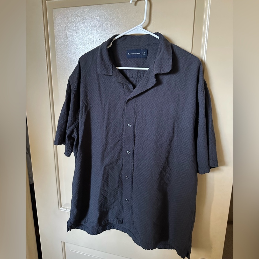Men’s XL Abercrombie & Fitch Black Casual Button Down Shirt